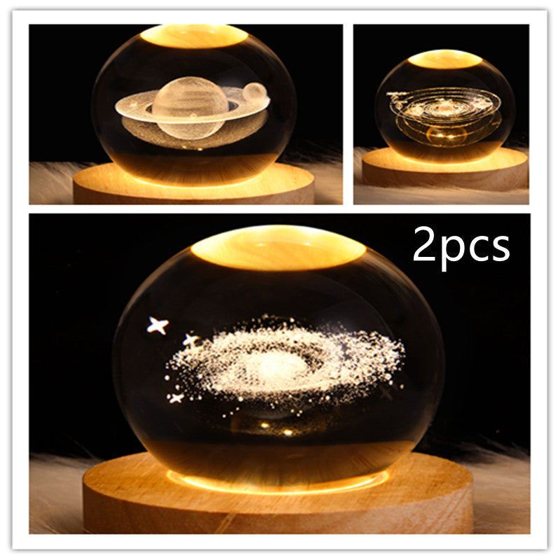 LED Galaxy Night Light - Crystal Ball Moon Lamp