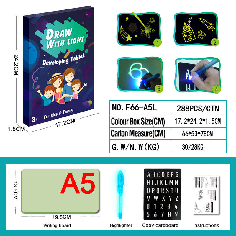 3D Magic Drawing Pad - Educational Light-Up Sketchpad for Kids