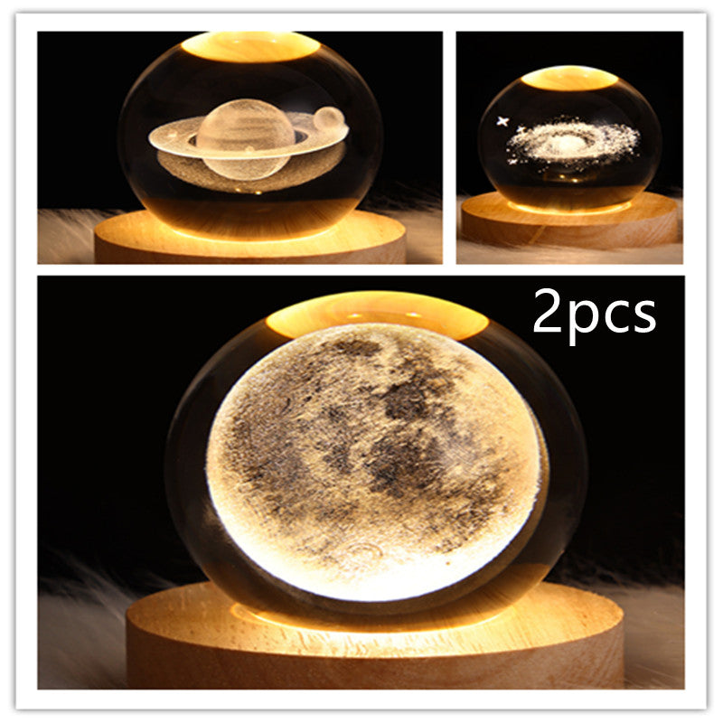 LED Galaxy Night Light - Crystal Ball Moon Lamp