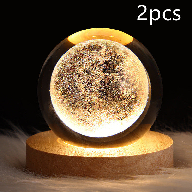LED Galaxy Night Light - Crystal Ball Moon Lamp