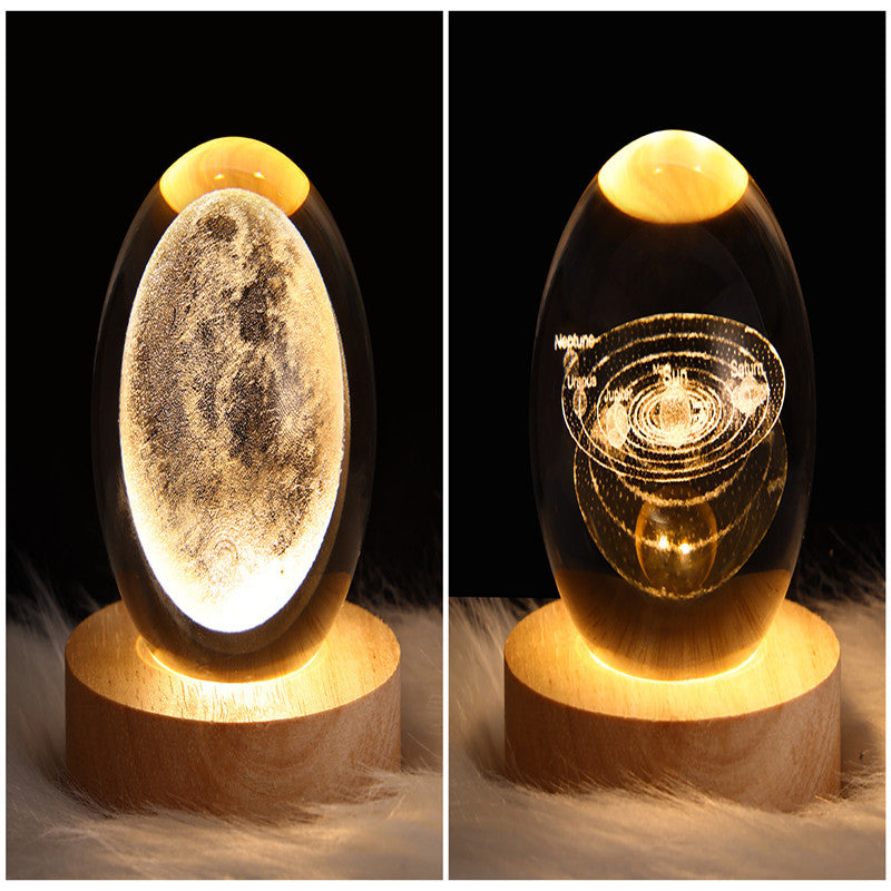 LED Galaxy Night Light - Crystal Ball Moon Lamp