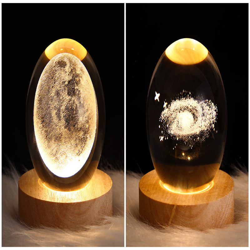LED Galaxy Night Light - Crystal Ball Moon Lamp