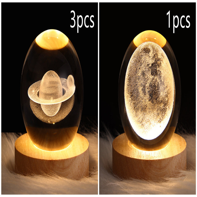 LED Galaxy Night Light - Crystal Ball Moon Lamp