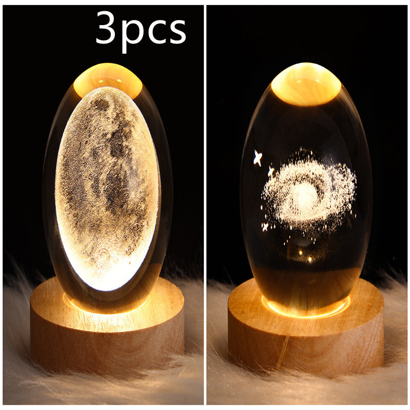 LED Galaxy Night Light - Crystal Ball Moon Lamp