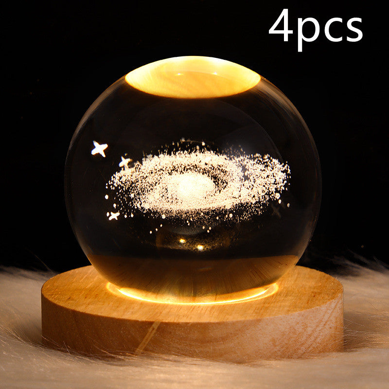 LED Galaxy Night Light - Crystal Ball Moon Lamp