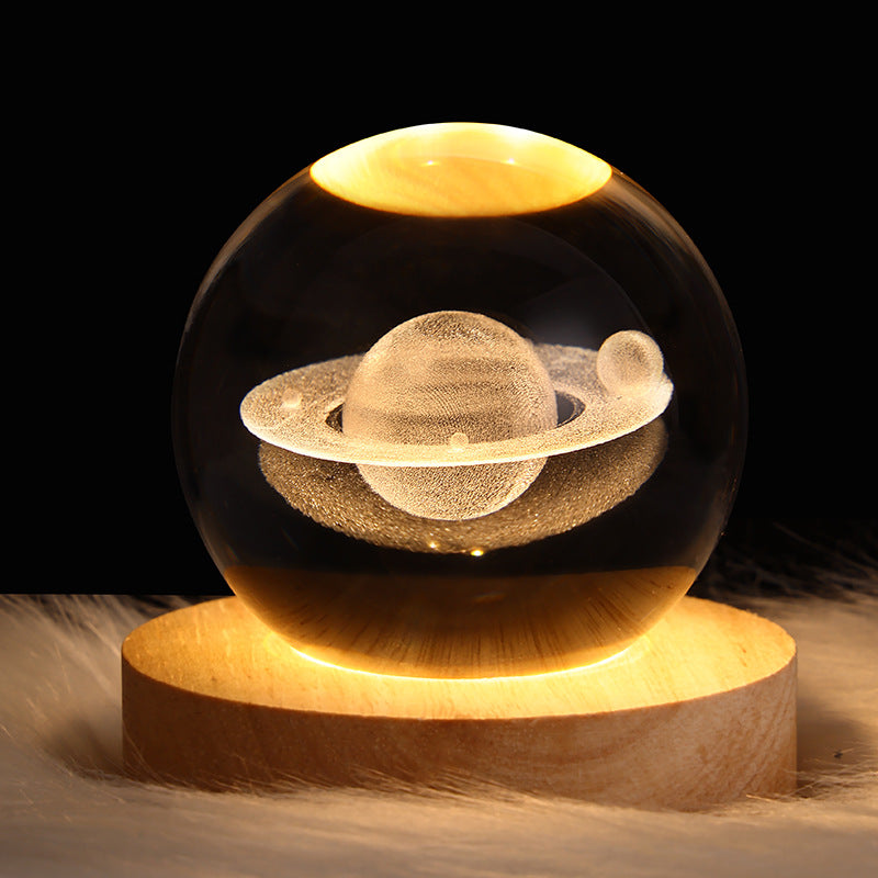 LED Galaxy Night Light - Crystal Ball Moon Lamp