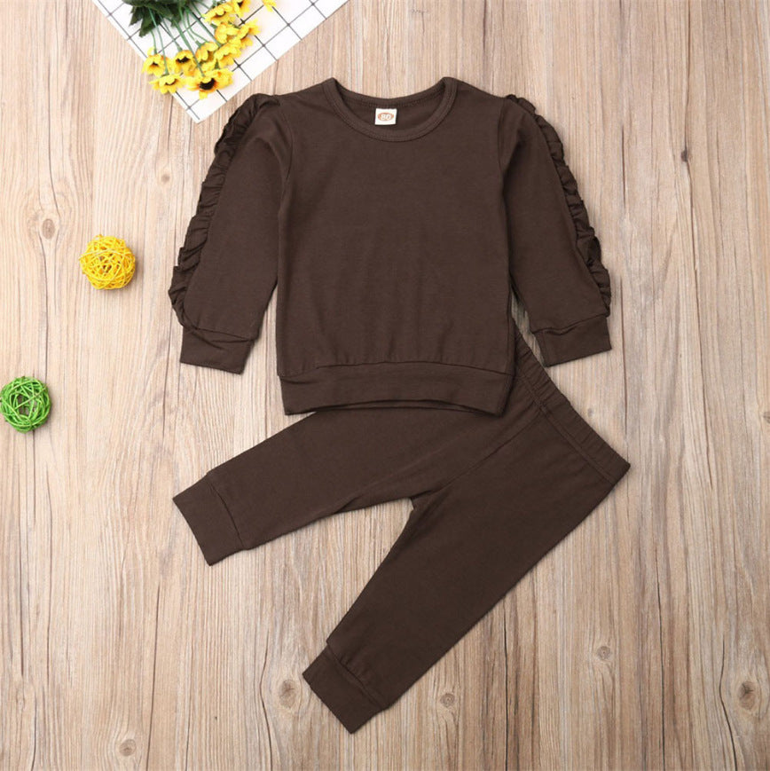 Baby Ruffle Long Sleeve Outfit Set