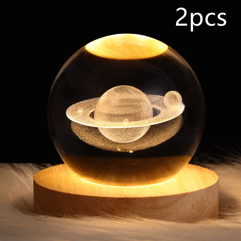 LED Galaxy Night Light - Crystal Ball Moon Lamp