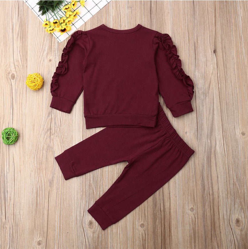 Baby Ruffle Long Sleeve Outfit Set