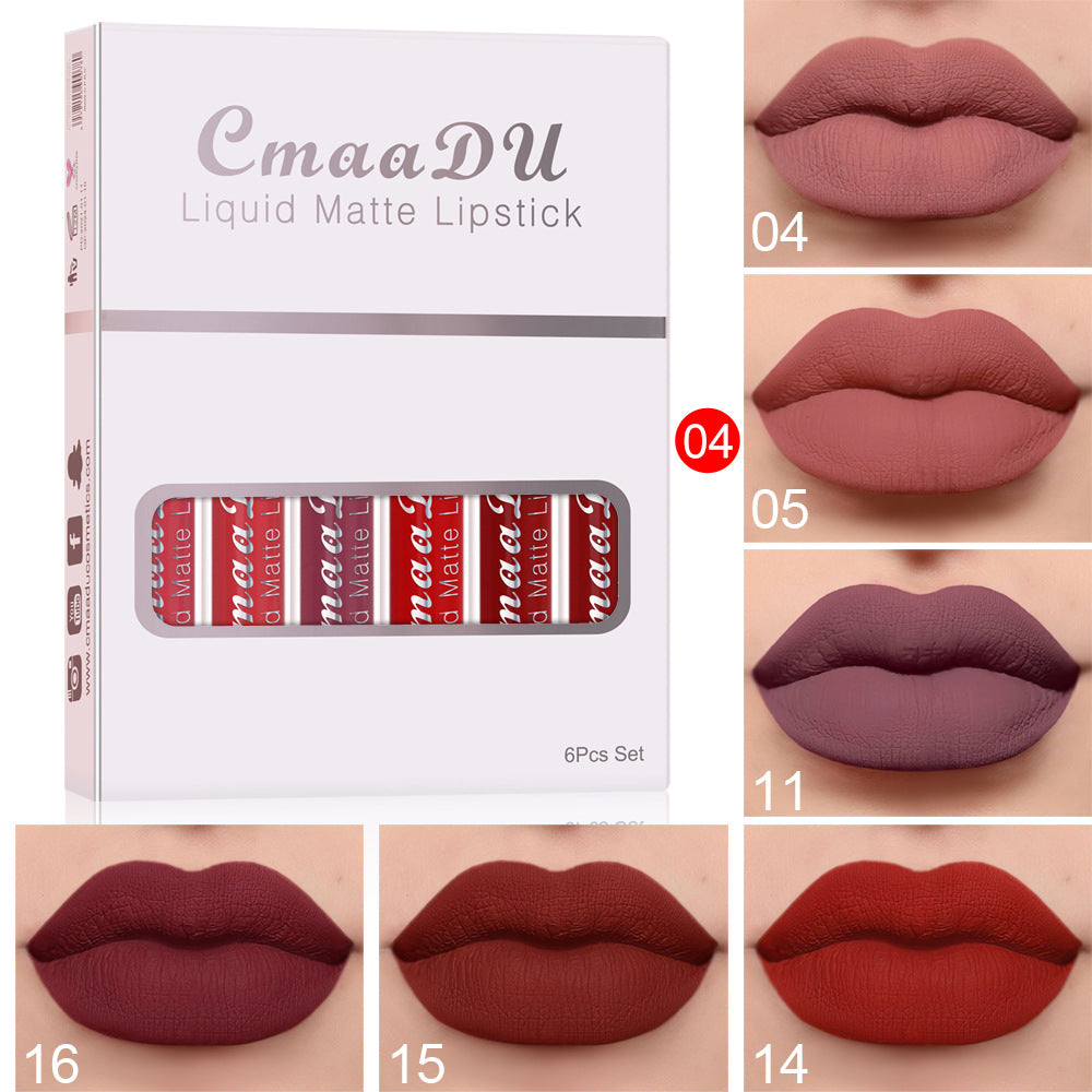 Waterproof Matte Lipstick Set - 6 Long-Lasting Shades
