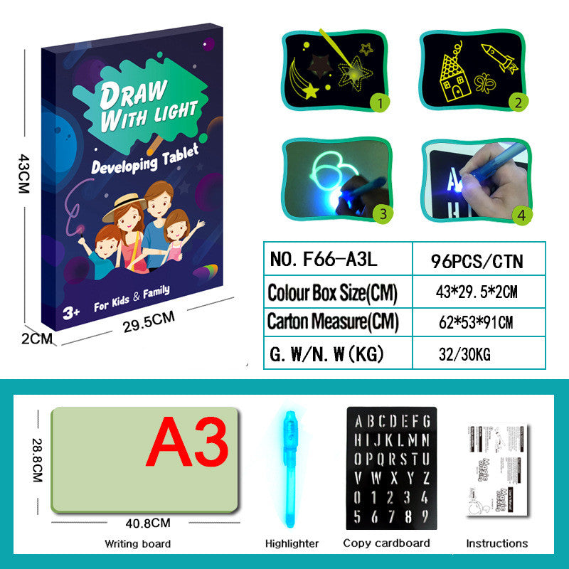 3D Magic Drawing Pad - Educational Light-Up Sketchpad for Kids