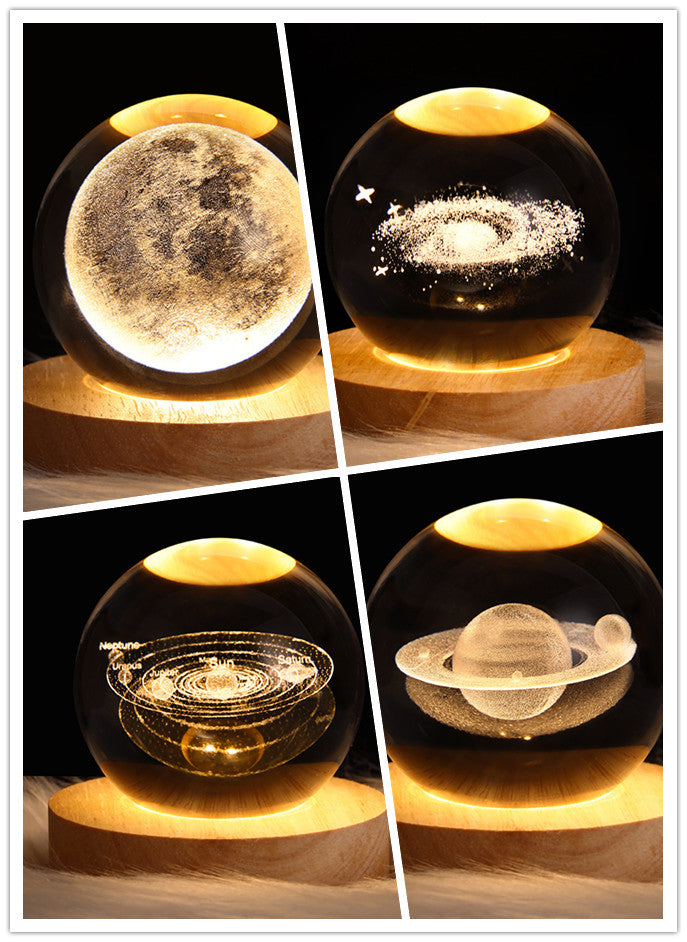 LED Galaxy Night Light - Crystal Ball Moon Lamp