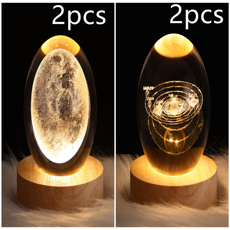 LED Galaxy Night Light - Crystal Ball Moon Lamp