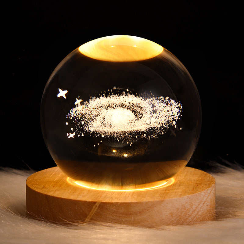 LED Galaxy Night Light - Crystal Ball Moon Lamp