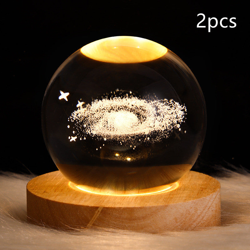 LED Galaxy Night Light - Crystal Ball Moon Lamp