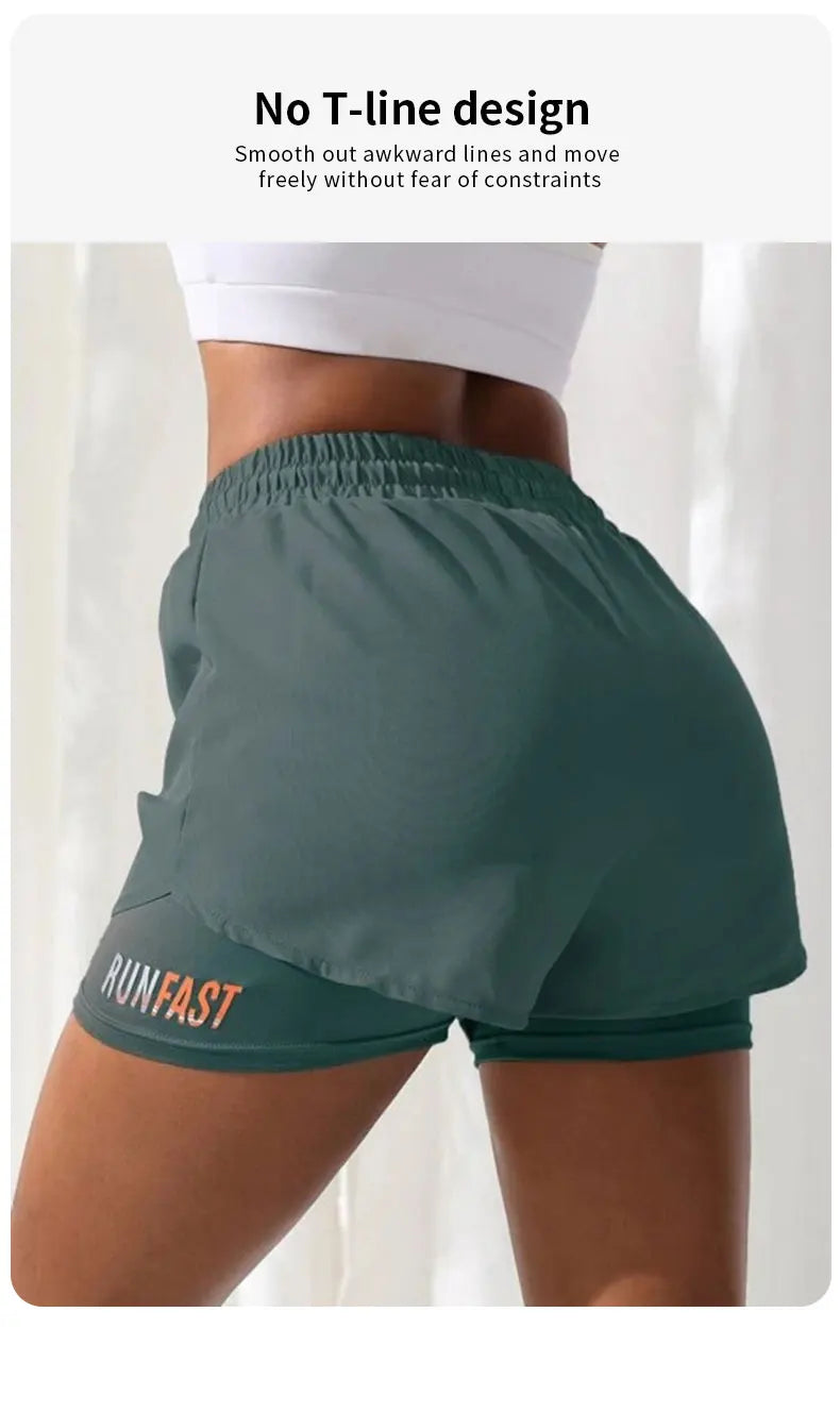 Women's High-Rise Yoga Shorts - 2-in-1 with Liner