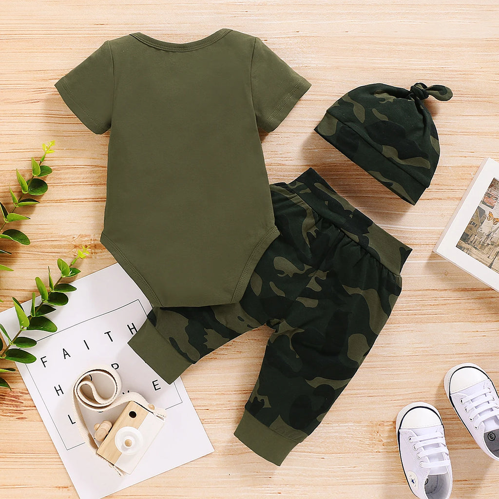 Camo Summer Set - Bodysuit, Pants & Hat