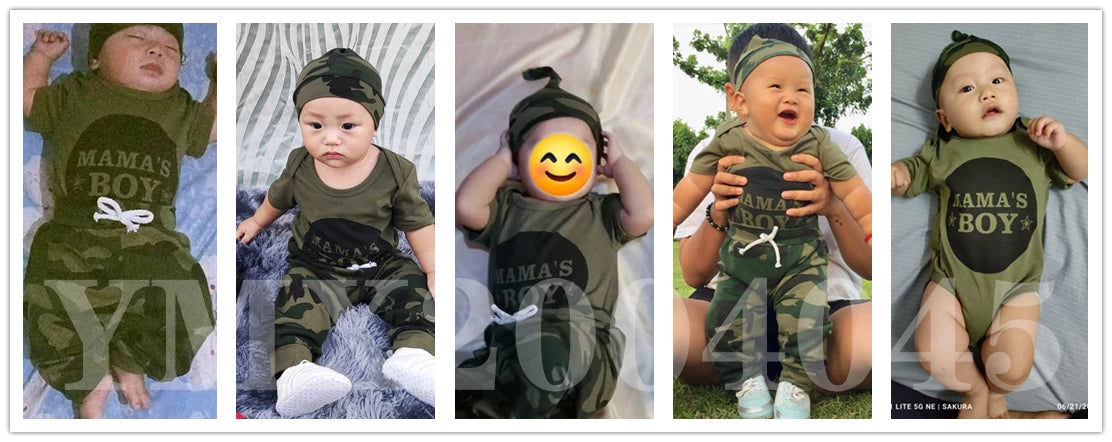 Camo Summer Set - Bodysuit, Pants & Hat