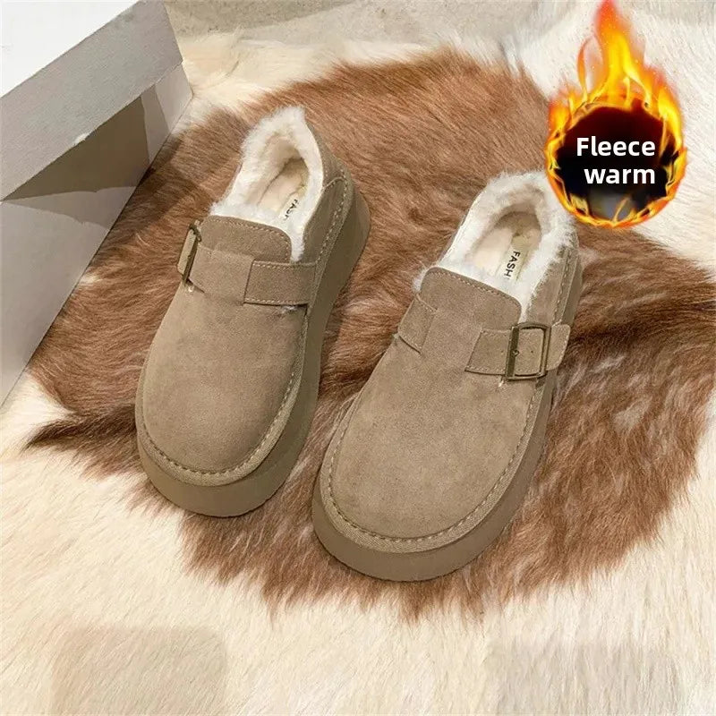 Women's Fur-Lined Winter Snow Boots - Warm & Anti-Slip