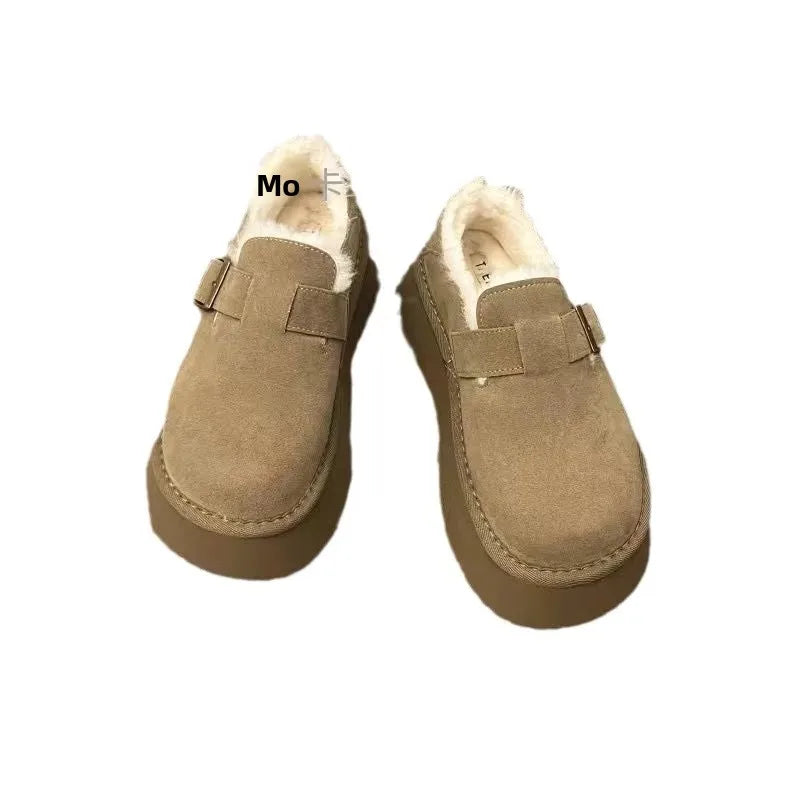 Women's Fur-Lined Winter Snow Boots - Warm & Anti-Slip