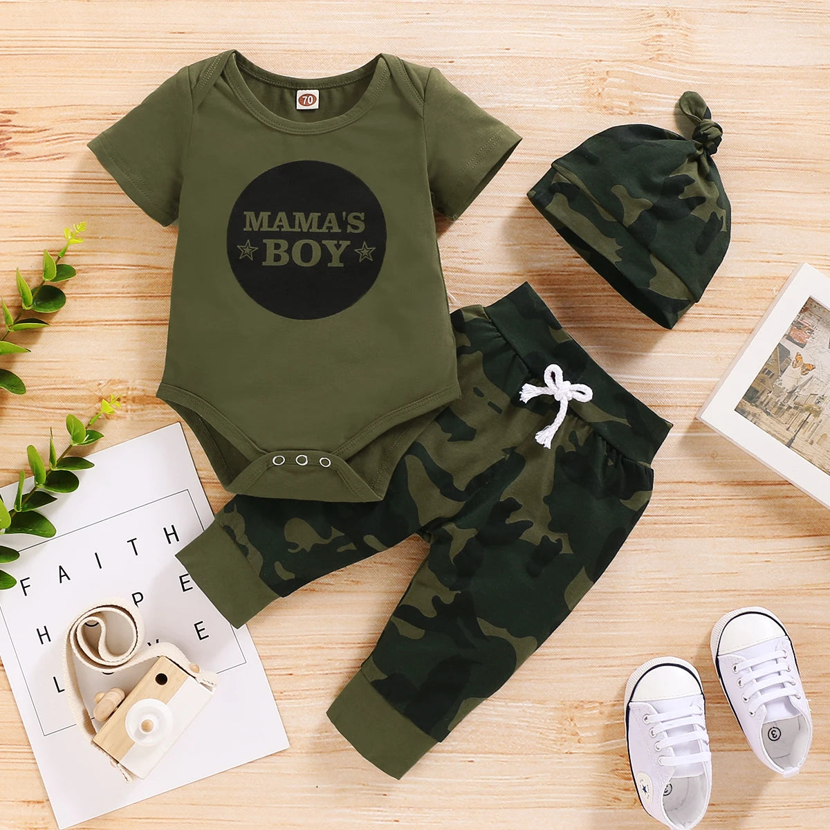 Camo Summer Set - Bodysuit, Pants & Hat