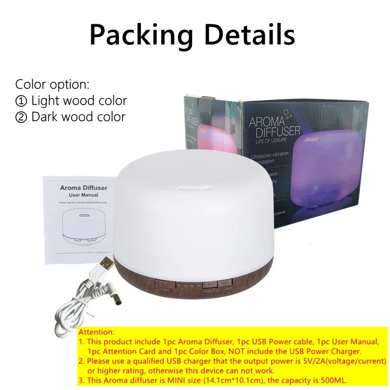 Wood Grain Aroma Diffuser Air Humidifier Essential Oil Machine