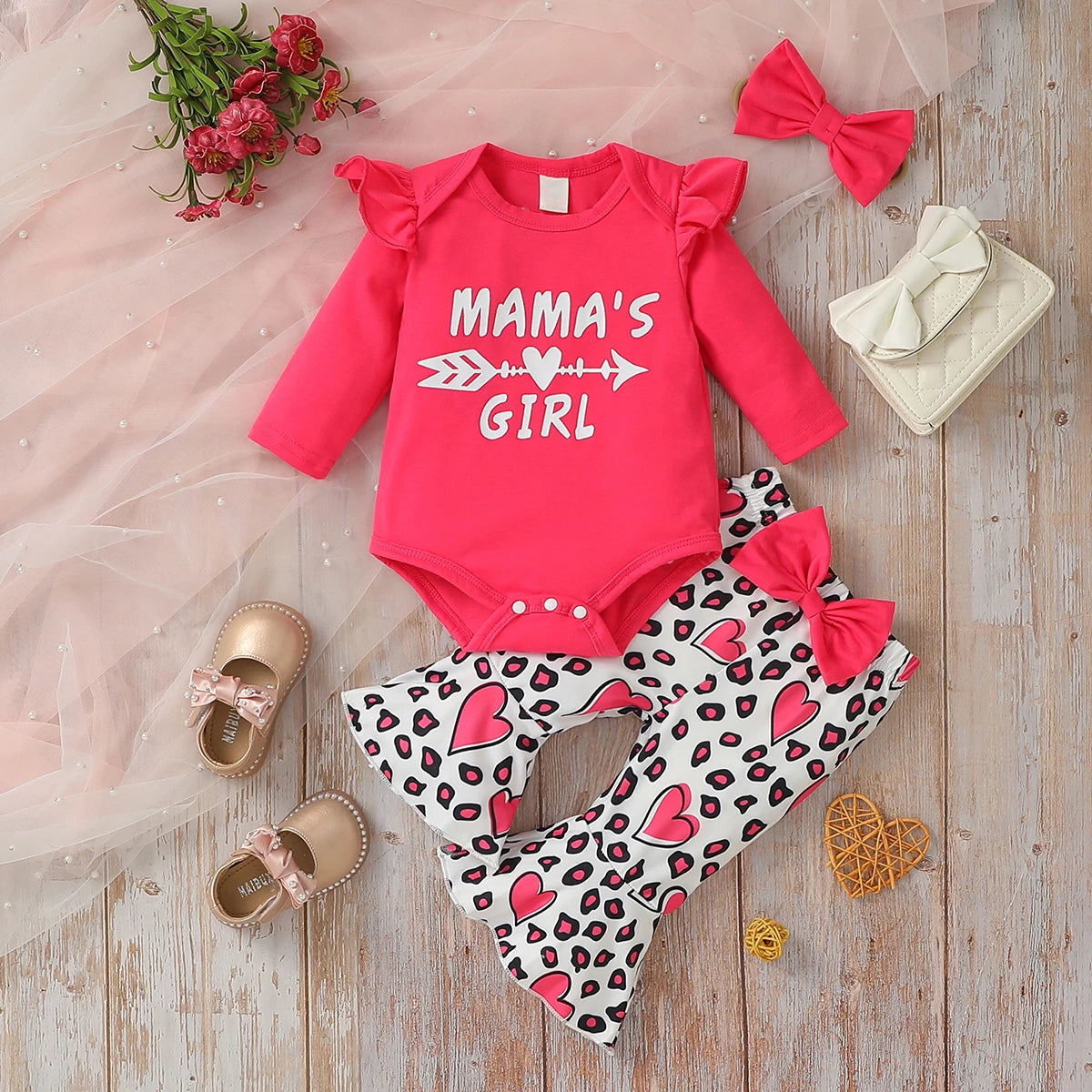 Baby Girl Letter Print Outfit Set