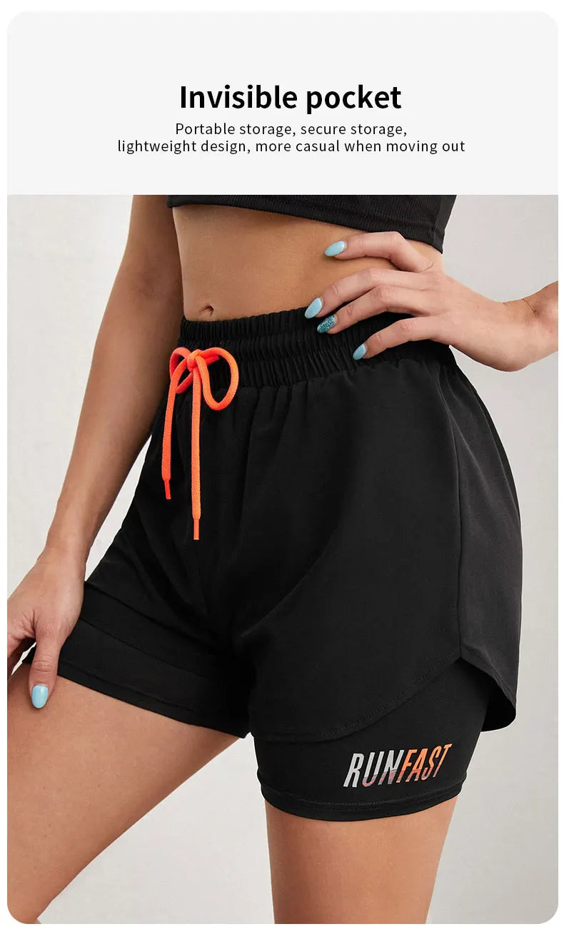 Women's High-Rise Yoga Shorts - 2-in-1 with Liner
