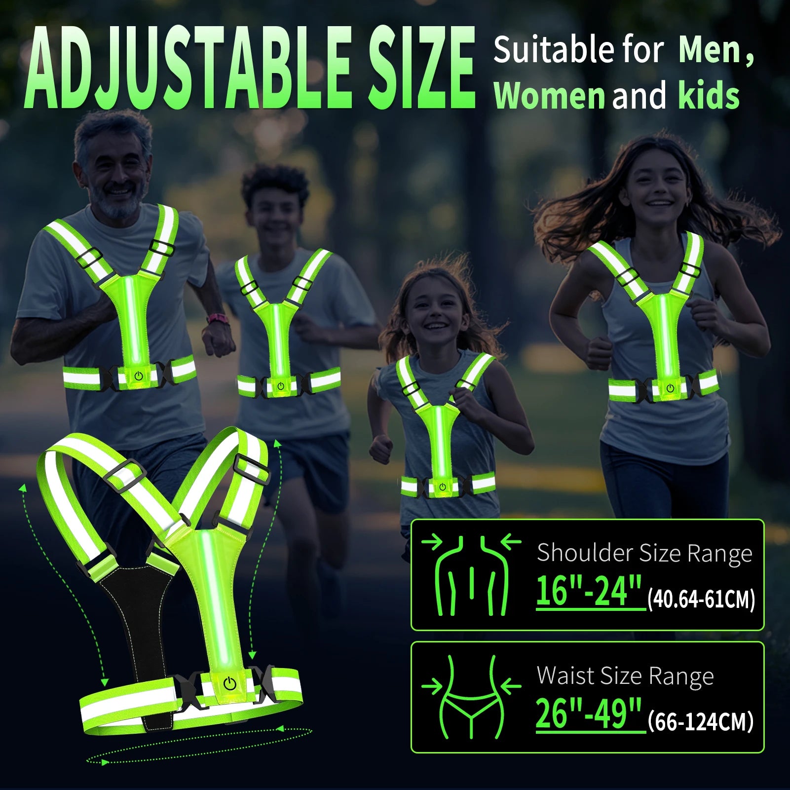 LED Reflective Running Vest