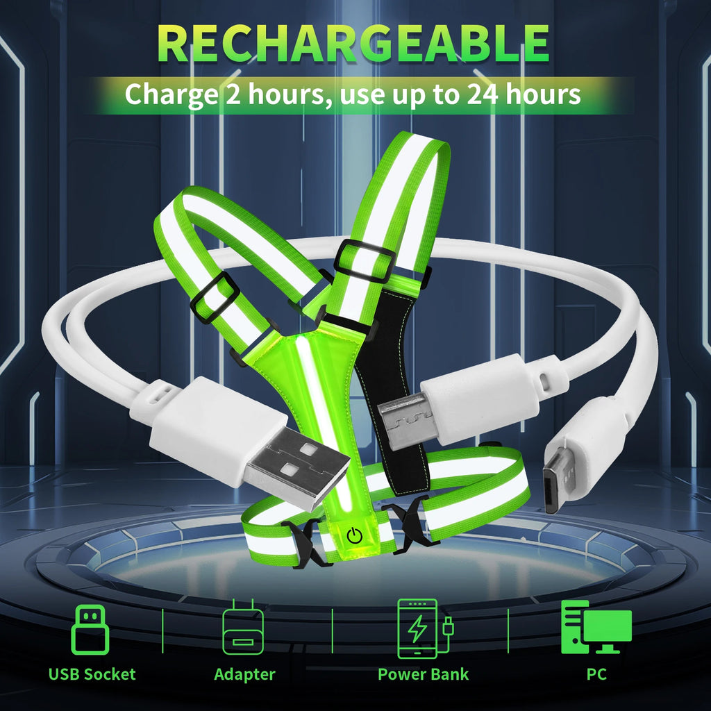 LED Reflective Running Vest