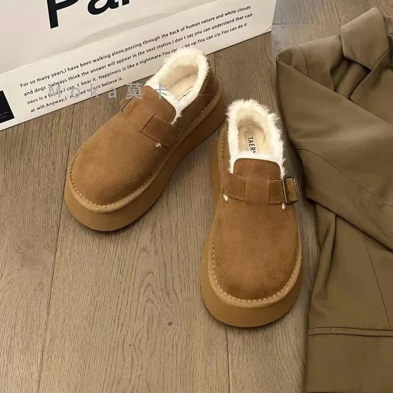 Women's Fur-Lined Winter Snow Boots - Warm & Anti-Slip