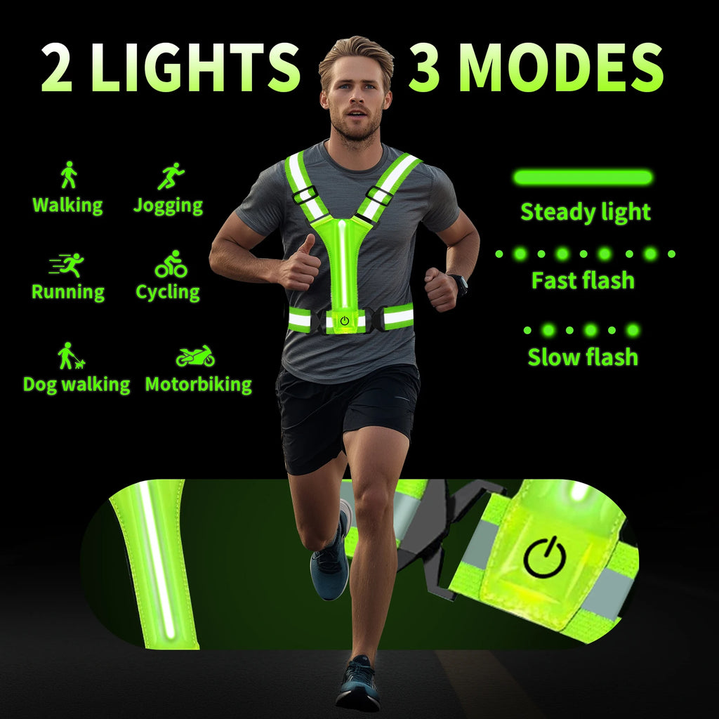 LED Reflective Running Vest
