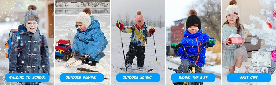 Kids Winter Hat, Scarf and Mittens Set | Fleece Lined Beanie & Snood (1-6 Years)