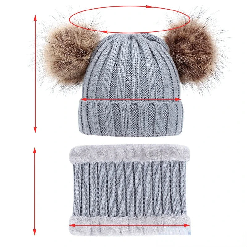 Kids Winter Hat, Scarf and Mittens Set | Fleece Lined Beanie & Snood (1-6 Years)