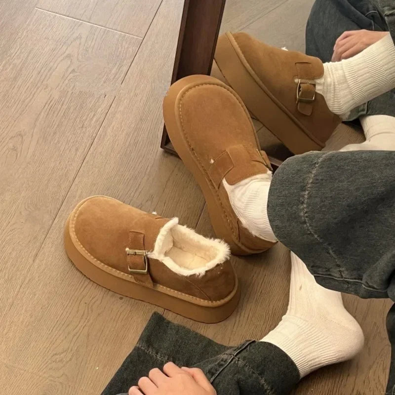 Women's Fur-Lined Winter Snow Boots - Warm & Anti-Slip