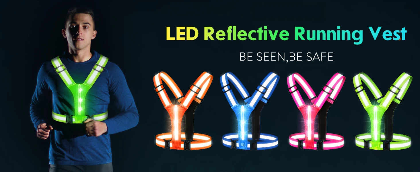 LED Reflective Running Vest