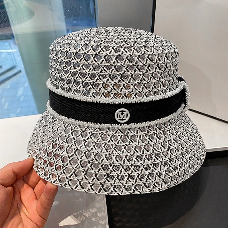 Women's Breathable Bucket Hat - Diamond Pattern Fisherman Hat