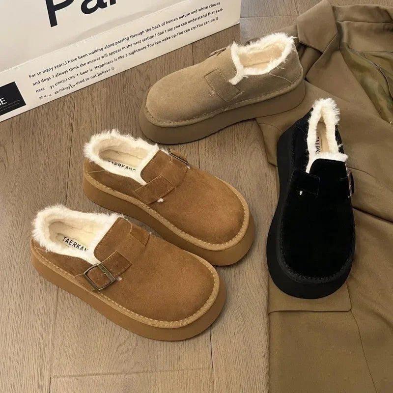 Women's Fur-Lined Winter Snow Boots - Warm & Anti-Slip