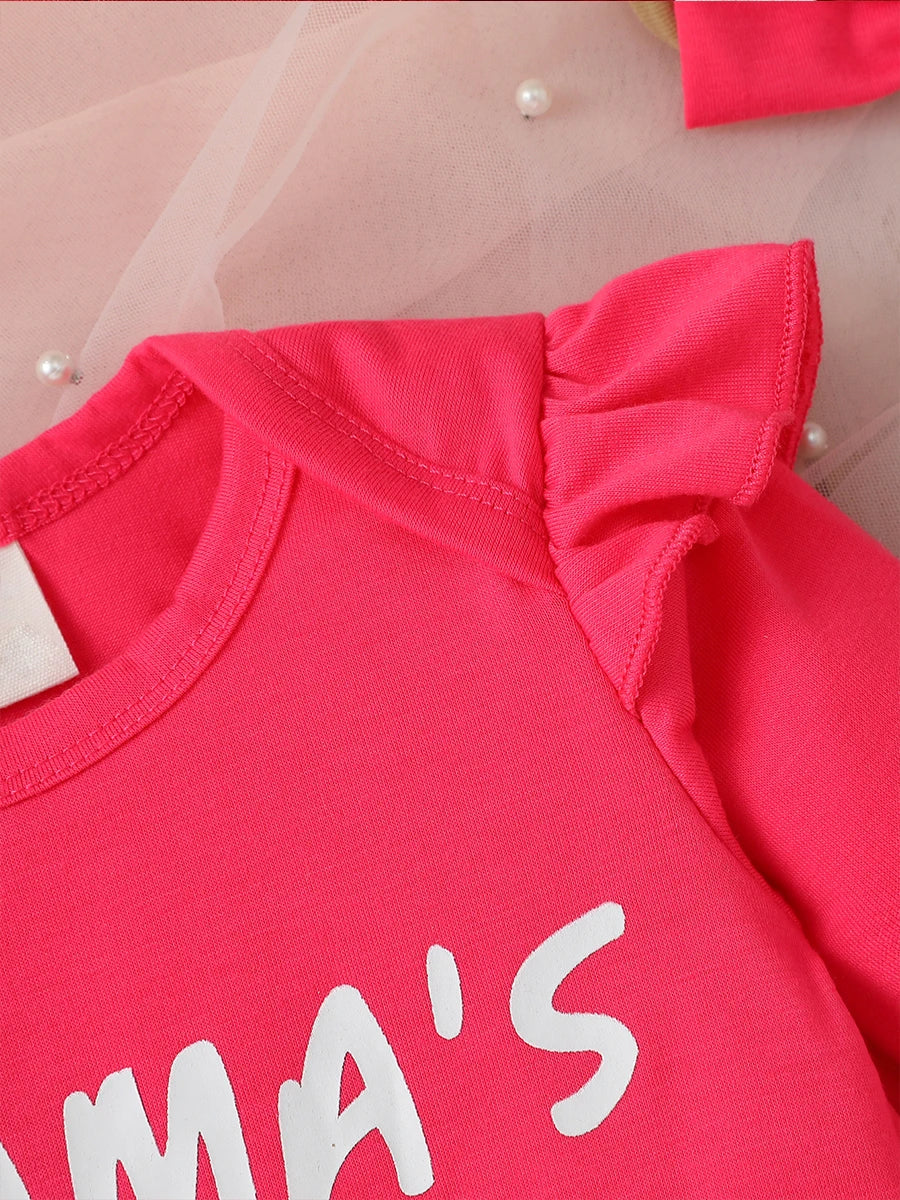 Baby Girl Letter Print Outfit Set