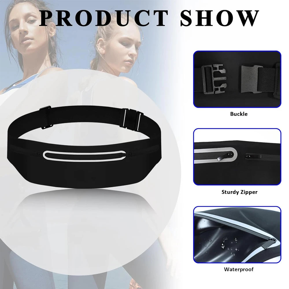 Slim Running Belt Fanny Pack - Phone Holder for Sports
