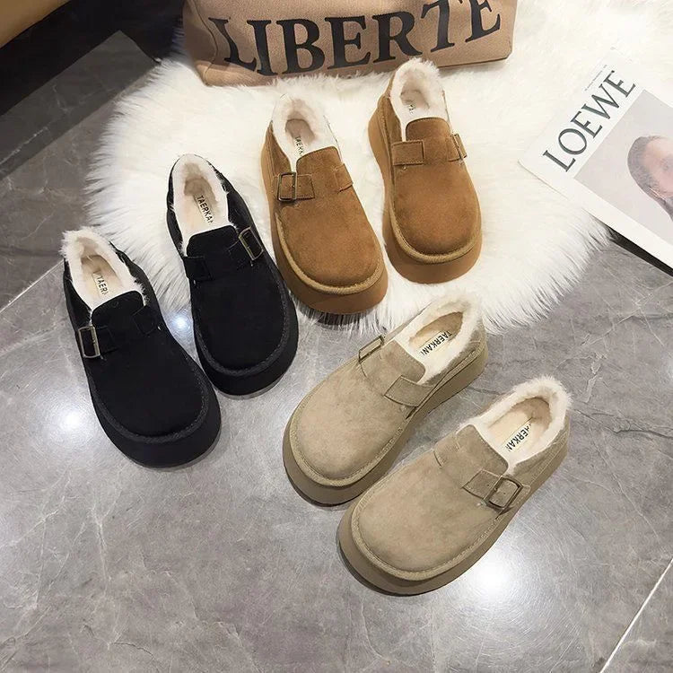 Women's Fur-Lined Winter Snow Boots - Warm & Anti-Slip