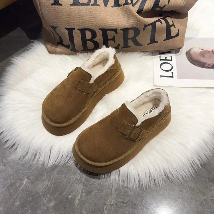 Women's Fur-Lined Winter Snow Boots - Warm & Anti-Slip