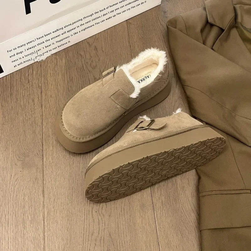 Women's Fur-Lined Winter Snow Boots - Warm & Anti-Slip