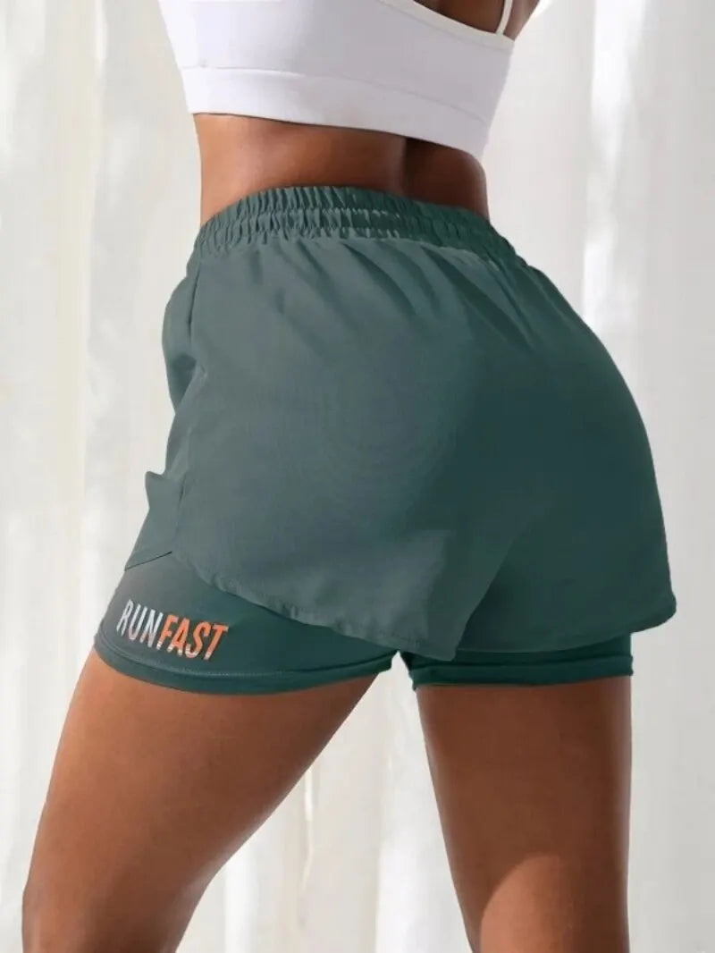 Women's High-Rise Yoga Shorts - 2-in-1 with Liner