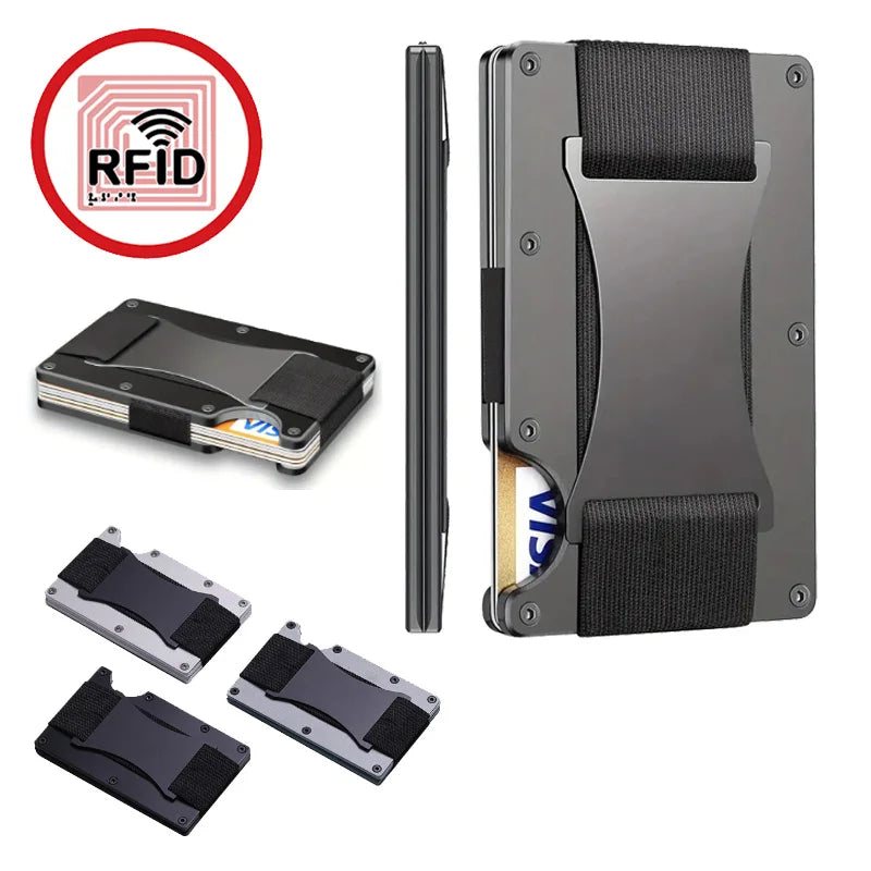 RFID Aluminum Card Holder Wallet - Slim Travel Purse