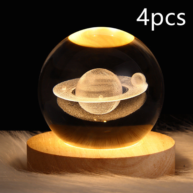 LED Galaxy Night Light - Crystal Ball Moon Lamp
