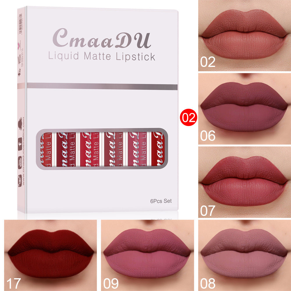 Waterproof Matte Lipstick Set - 6 Long-Lasting Shades