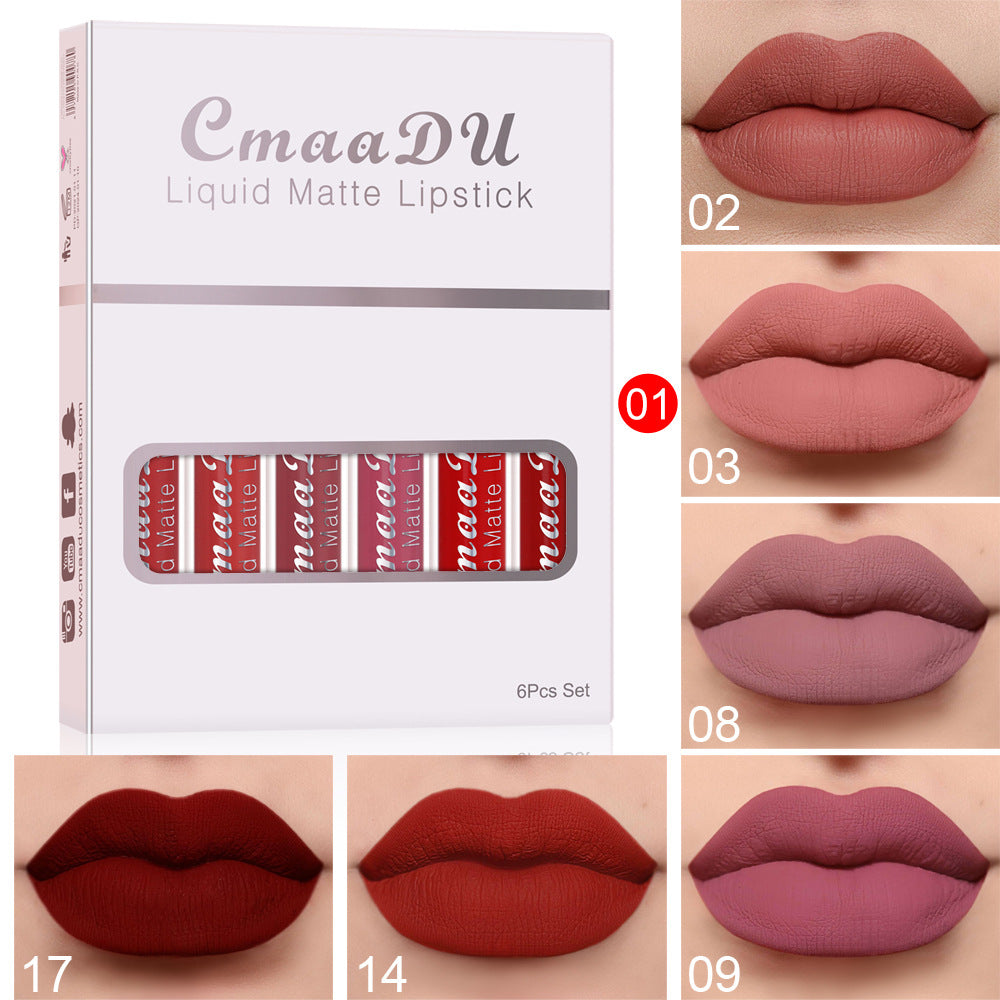 Waterproof Matte Lipstick Set - 6 Long-Lasting Shades