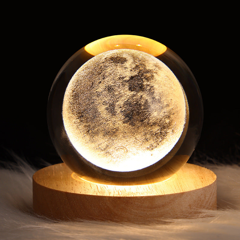 LED Galaxy Night Light - Crystal Ball Moon Lamp