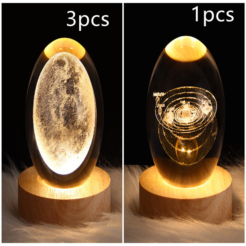 LED Galaxy Night Light - Crystal Ball Moon Lamp